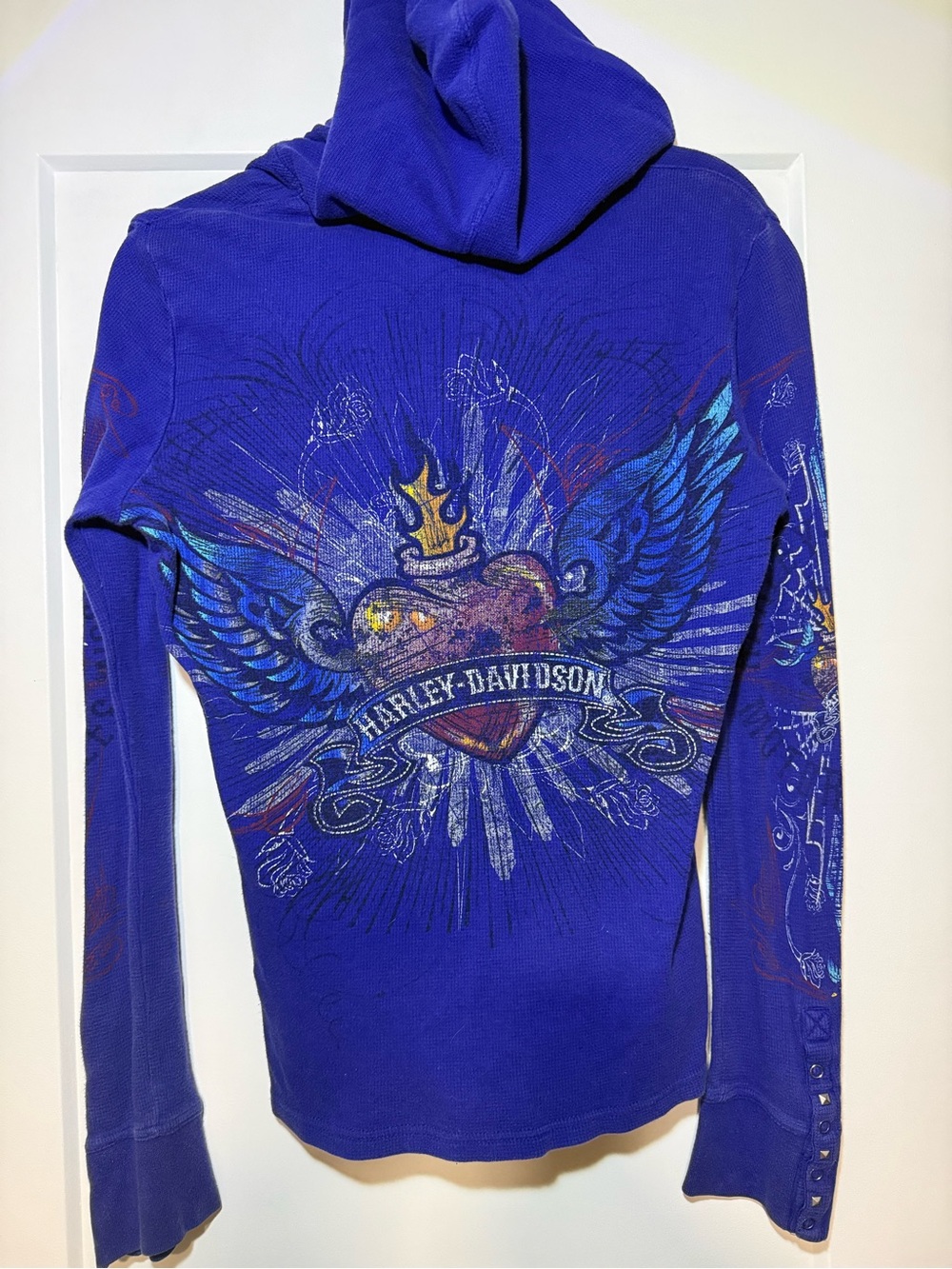 Harley-Davidson Royal Blue Winged Heart Hoodie - Picture 6 of 6